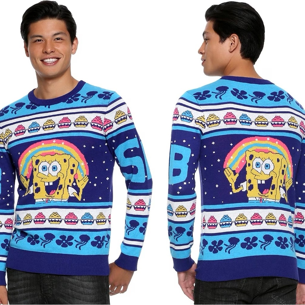 Spongebob Squarepants Ugly Christmas Sweater Lights Up